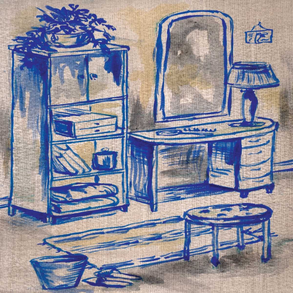 Deep Blue Bath II art print by Margaret Ferry for $57.95 CAD