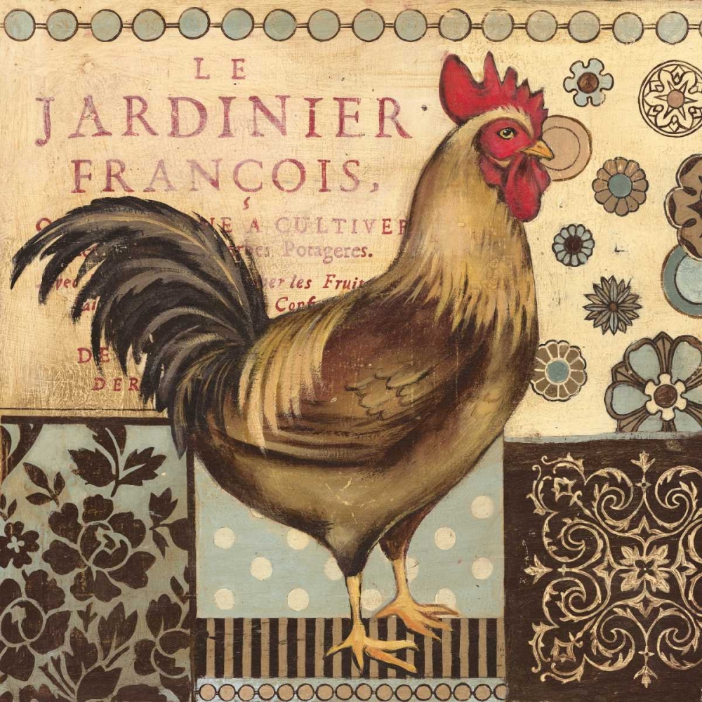 Aqua Rooster I art print by Kimberly Poloson for $57.95 CAD