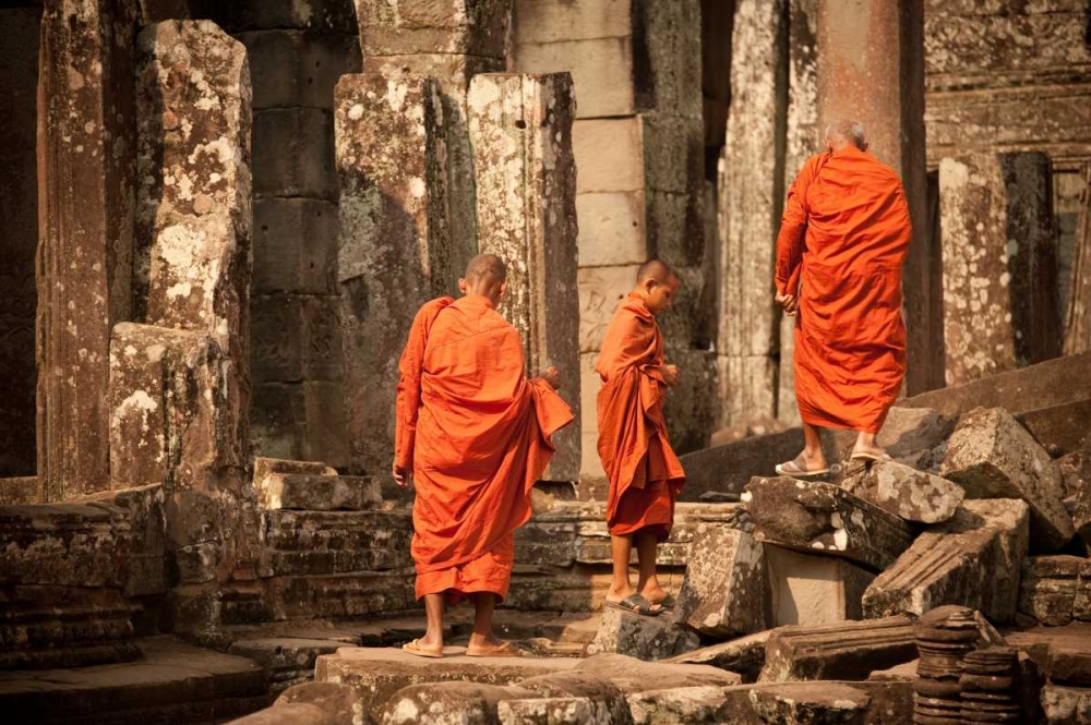 Monks at Bayon art print by Erin Berzel for $57.95 CAD