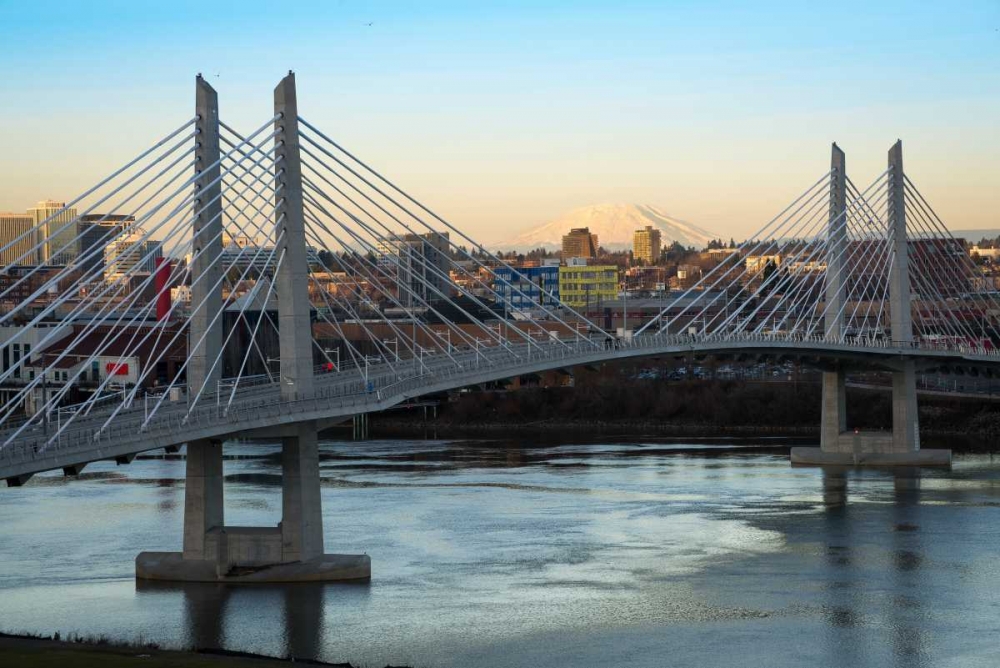 Tilikum Crossing and Mt. St. Helens art print by Stan Hellmann for $57.95 CAD