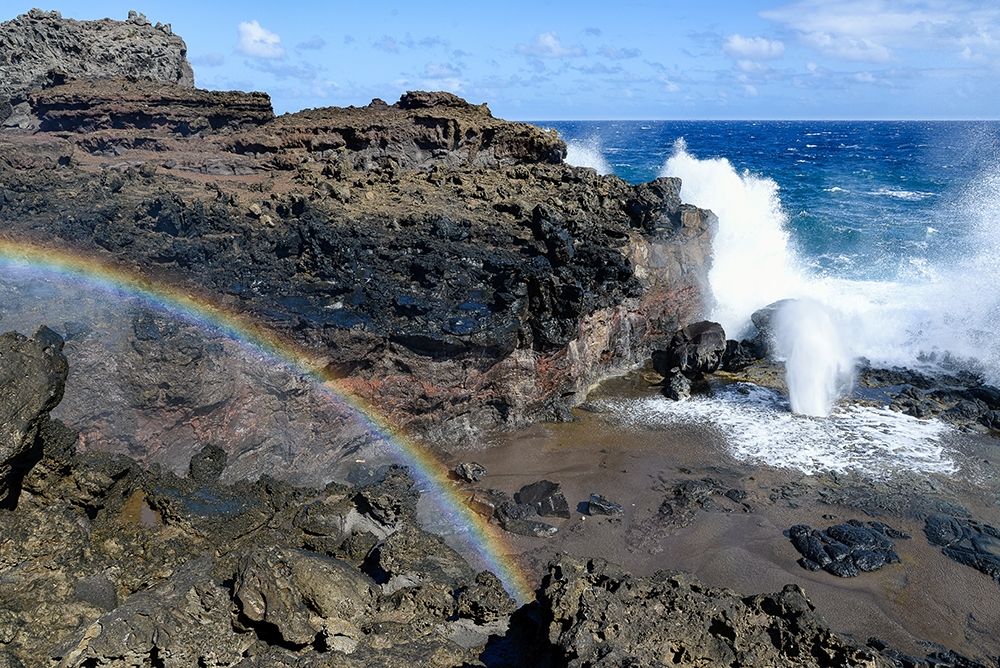 Rainbow at Nakalele Blowhole art print by Stan Hellmann for $57.95 CAD