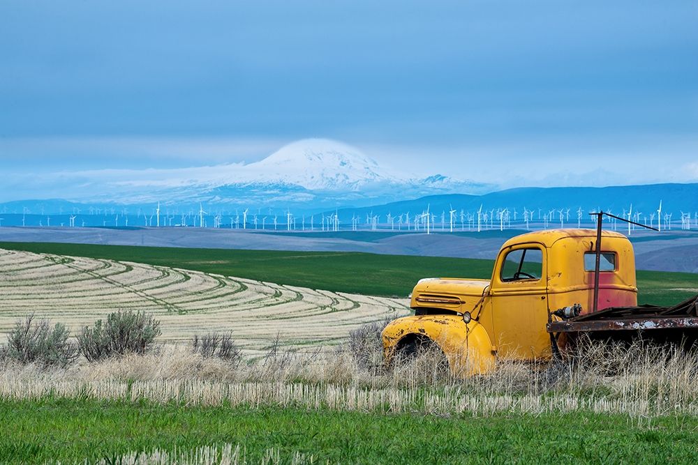 Old Truck and Mt Adams art print by Stan Hellmann for $57.95 CAD