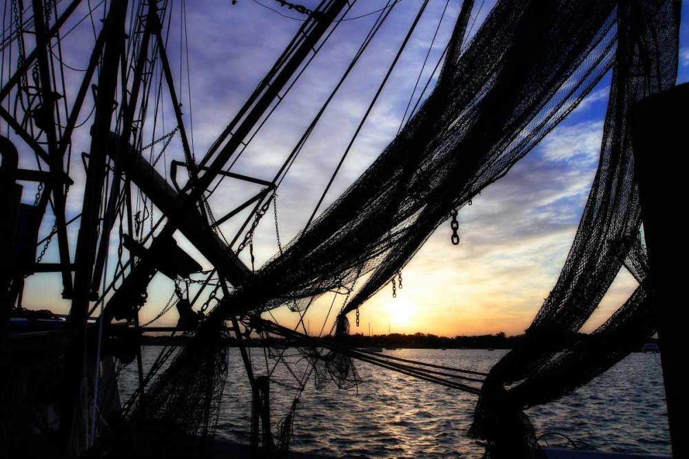 Shrimpers at Sunrise I art print by Alan Hausenflock for $57.95 CAD