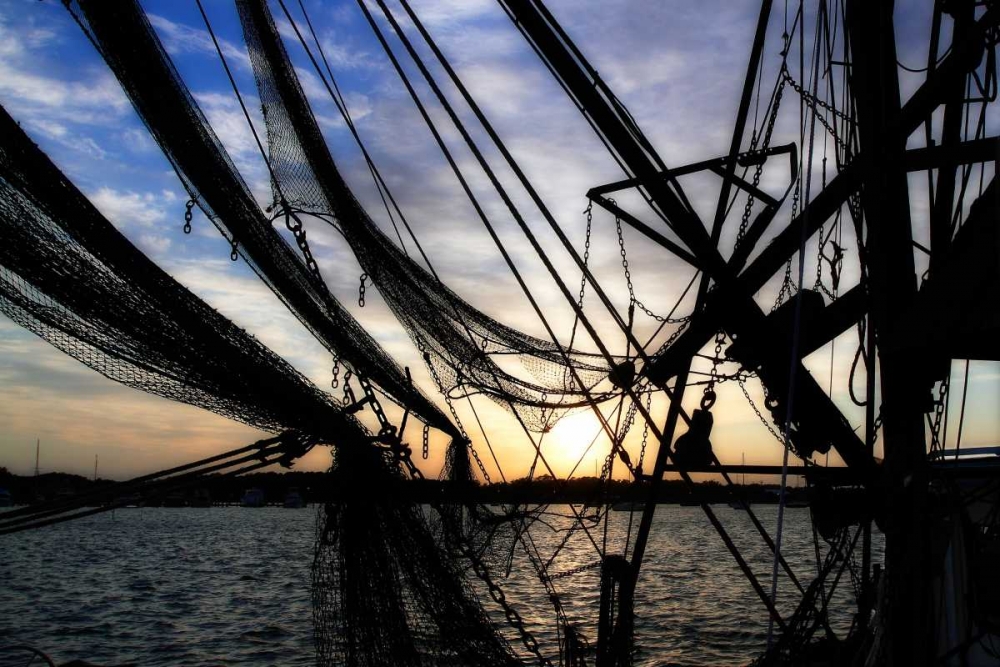 Shrimpers at Sunrise II art print by Alan Hausenflock for $57.95 CAD
