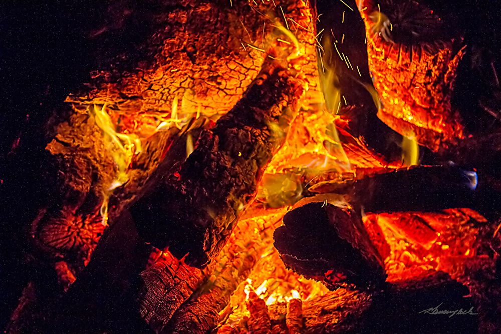 A Winters Fire art print by Alan Hausenflock for $57.95 CAD