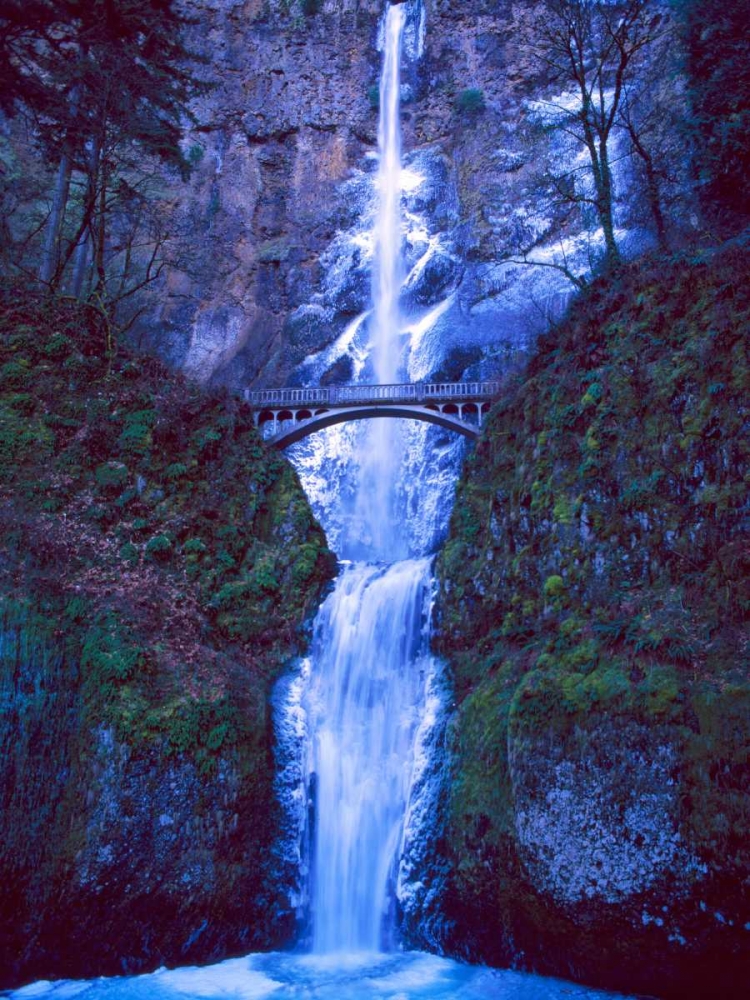 Multnomah Falls Winter art print by Ike Leahy for $57.95 CAD