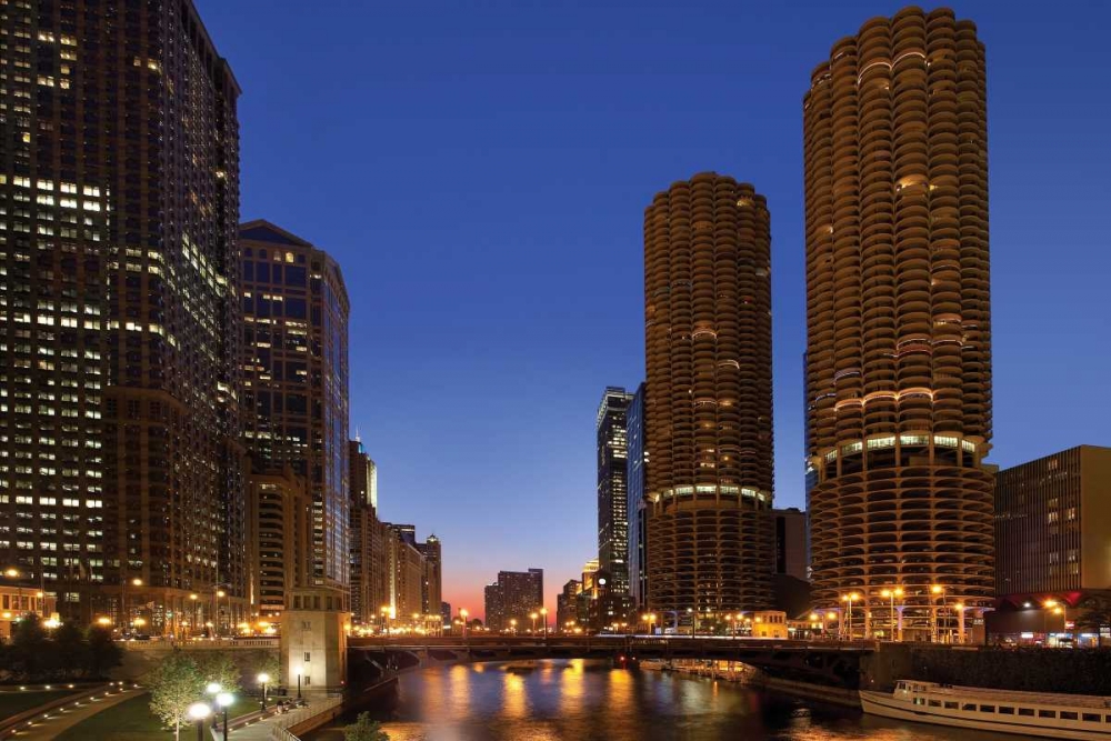 Chicago River Dusk I art print by Larry Malvin for $57.95 CAD