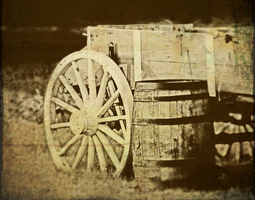 Rustic Wagon and Barrel art print by C. Thomas McNemar for $57.95 CAD
