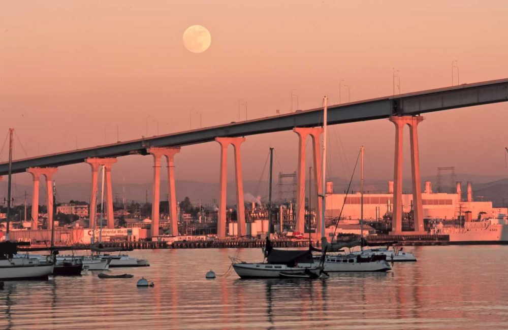 Moon and Bridge art print by Lee Peterson for $57.95 CAD