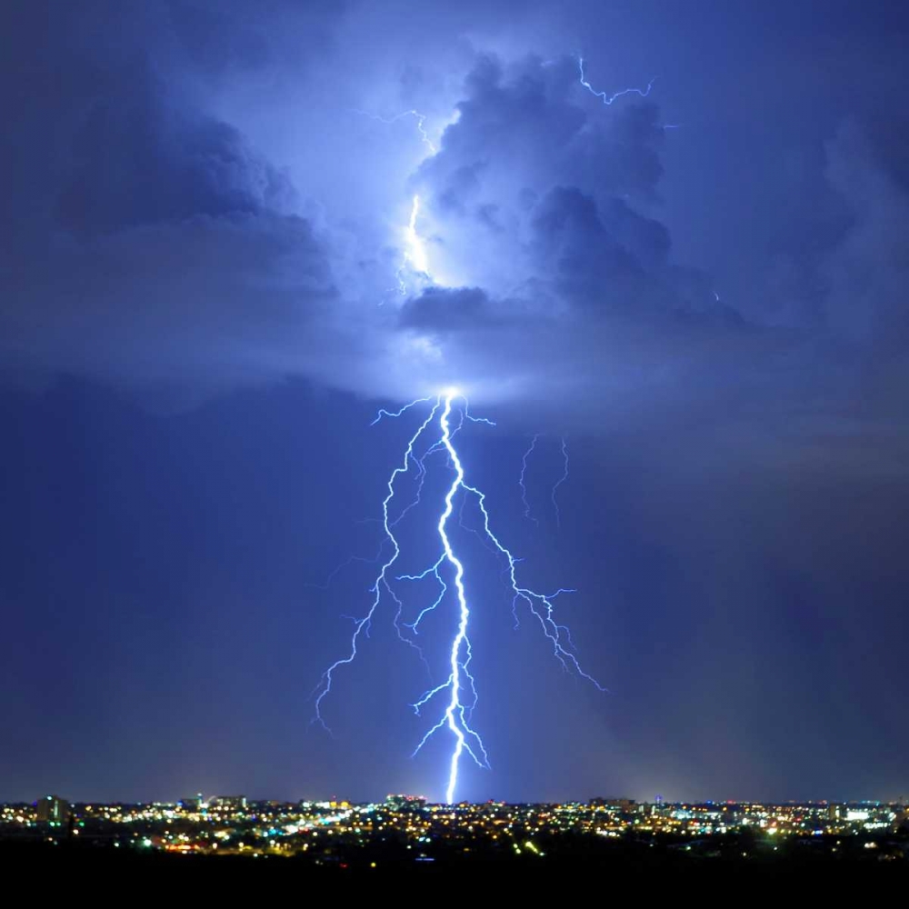 Blue Lightning Sq art print by Douglas Taylor for $57.95 CAD