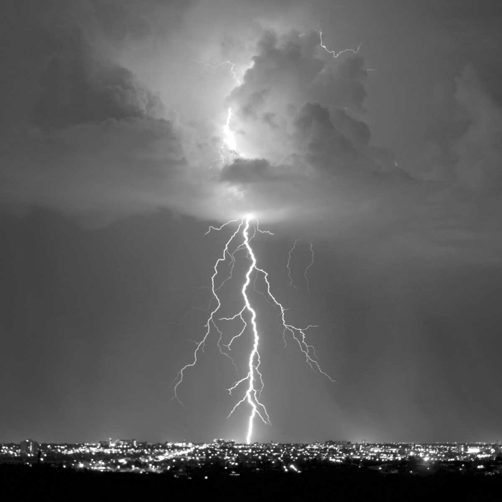 Blue Lightning Sq BW art print by Douglas Taylor for $57.95 CAD