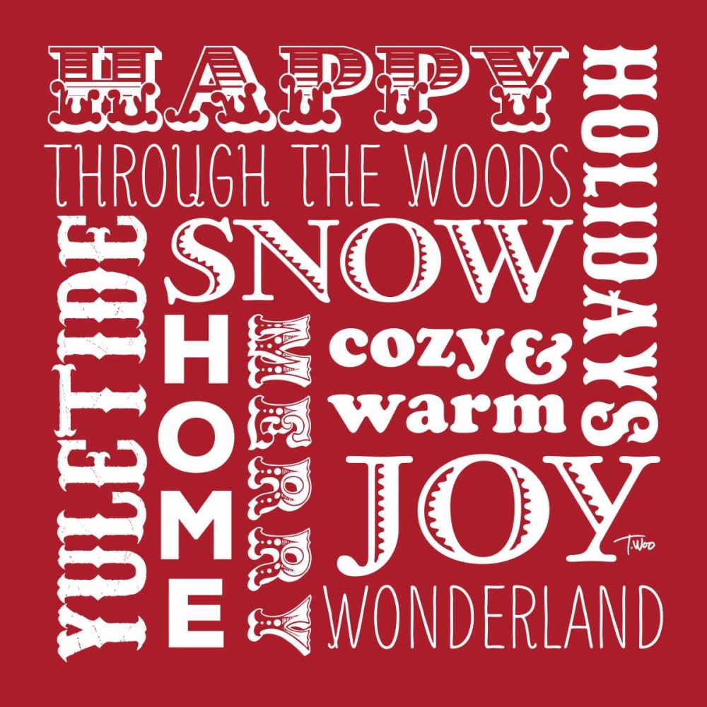 Holiday Words Red art print by Teresa Woo for $57.95 CAD