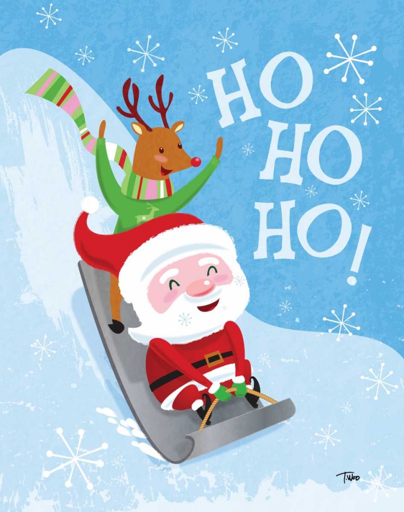 Santa Sledding art print by Teresa Woo for $57.95 CAD