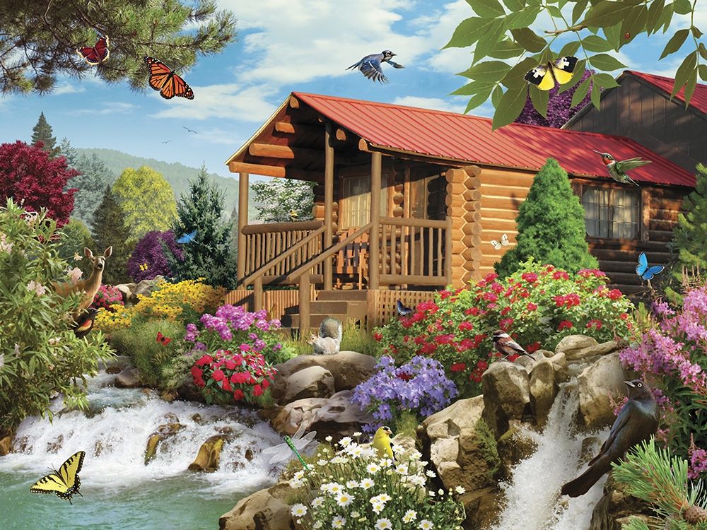 Cascading Cabin art print by Alan Giana for $57.95 CAD