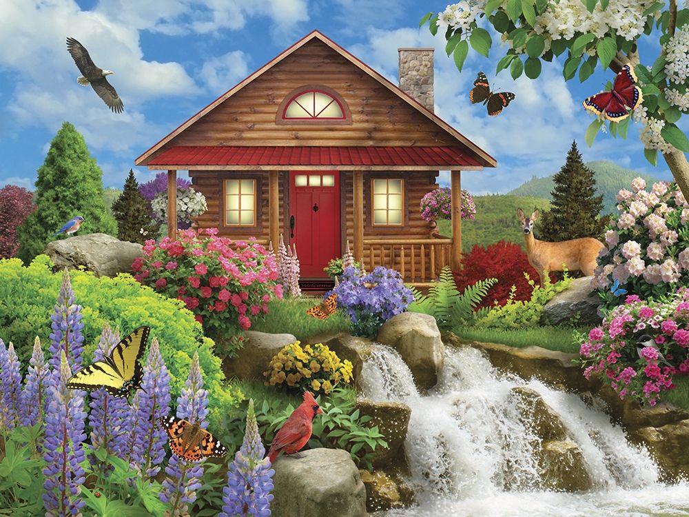 Floral Falls art print by Alan Giana for $57.95 CAD