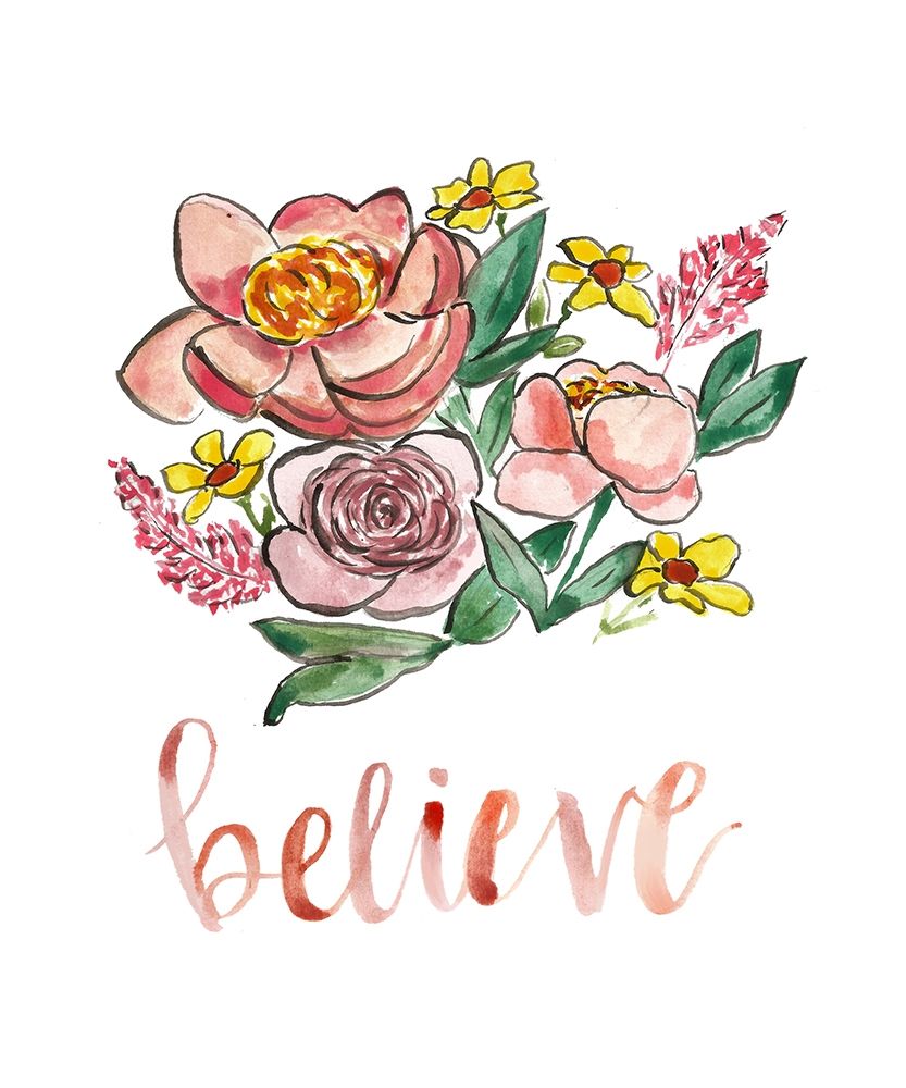 Floral Bouquet Believe art print by Lacy Tatum for $57.95 CAD