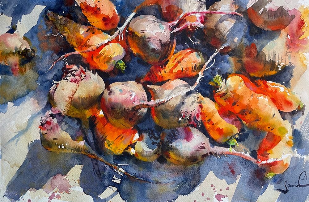 Beet harvest art print by Samira Yanushkova for $57.95 CAD
