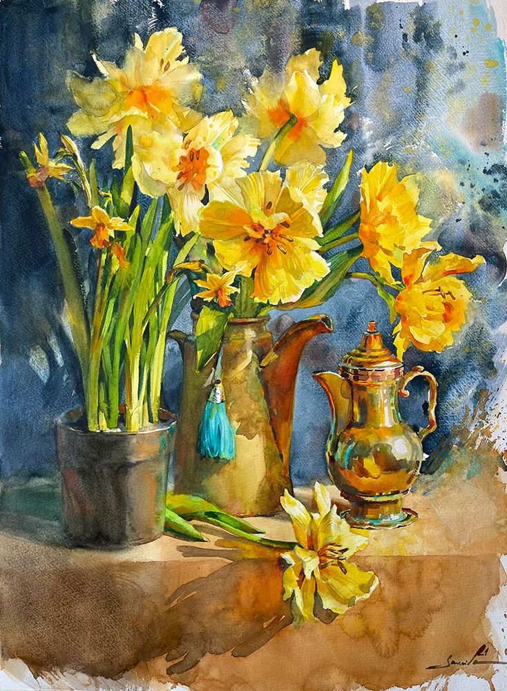 Yellow tulips art print by Samira Yanushkova for $57.95 CAD