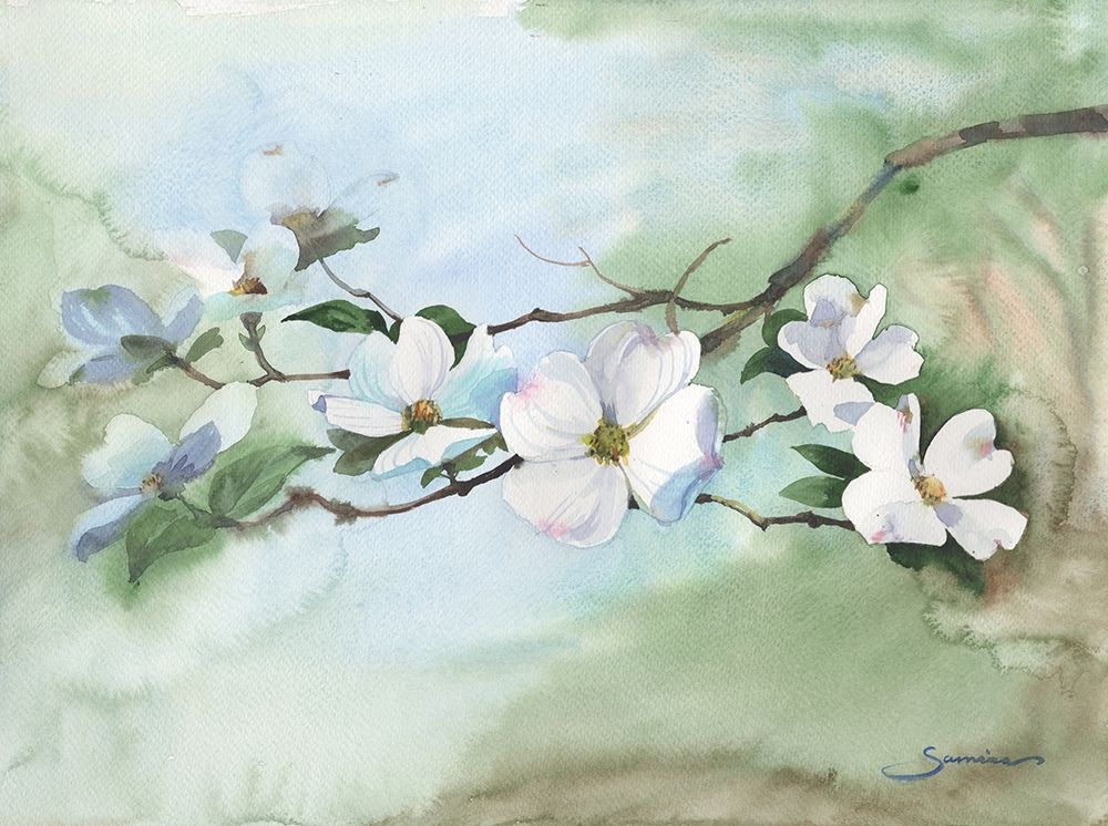 Branch with flowers art print by Samira Yanushkova for $57.95 CAD