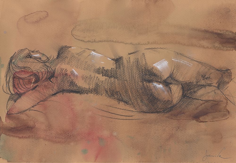 Nude erotic painting art print by Samira Yanushkova for $57.95 CAD