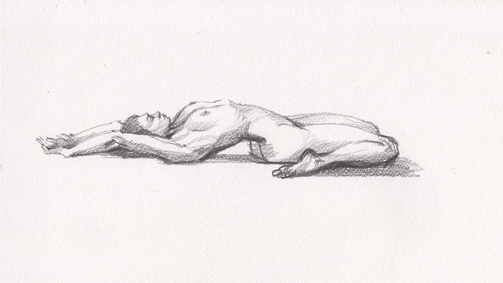 Nude yoga art print by Samira Yanushkova for $57.95 CAD