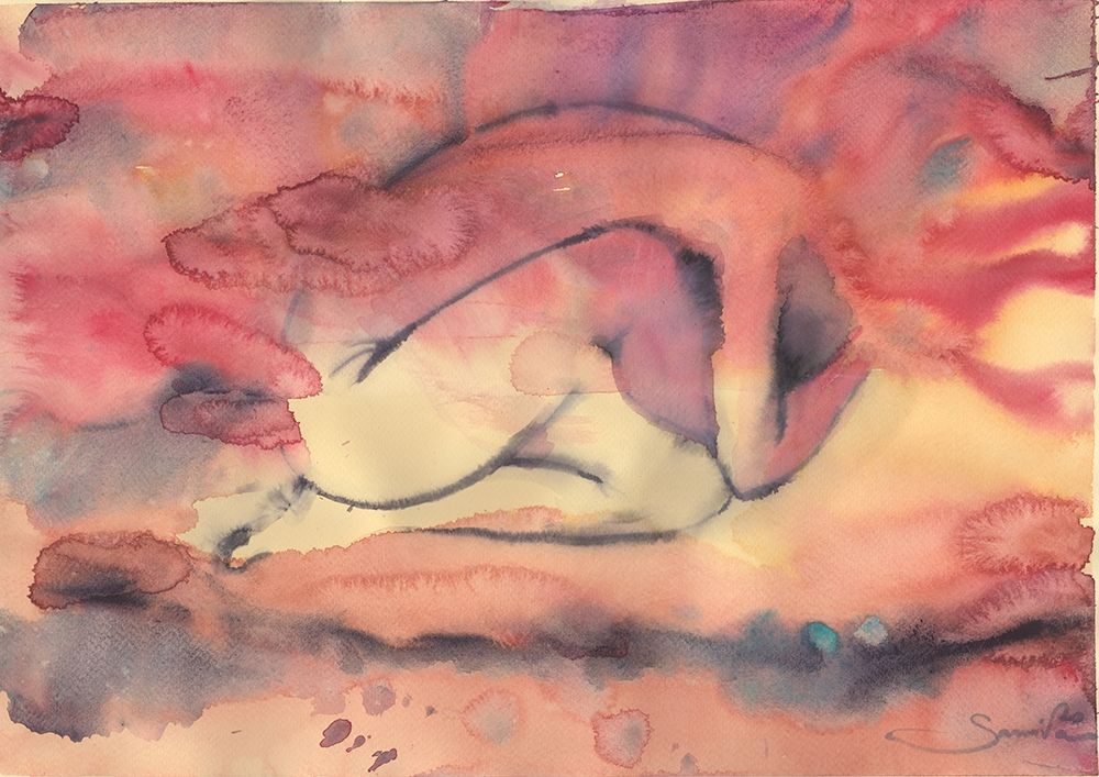 Nude erotic painting art print by Samira Yanushkova for $57.95 CAD
