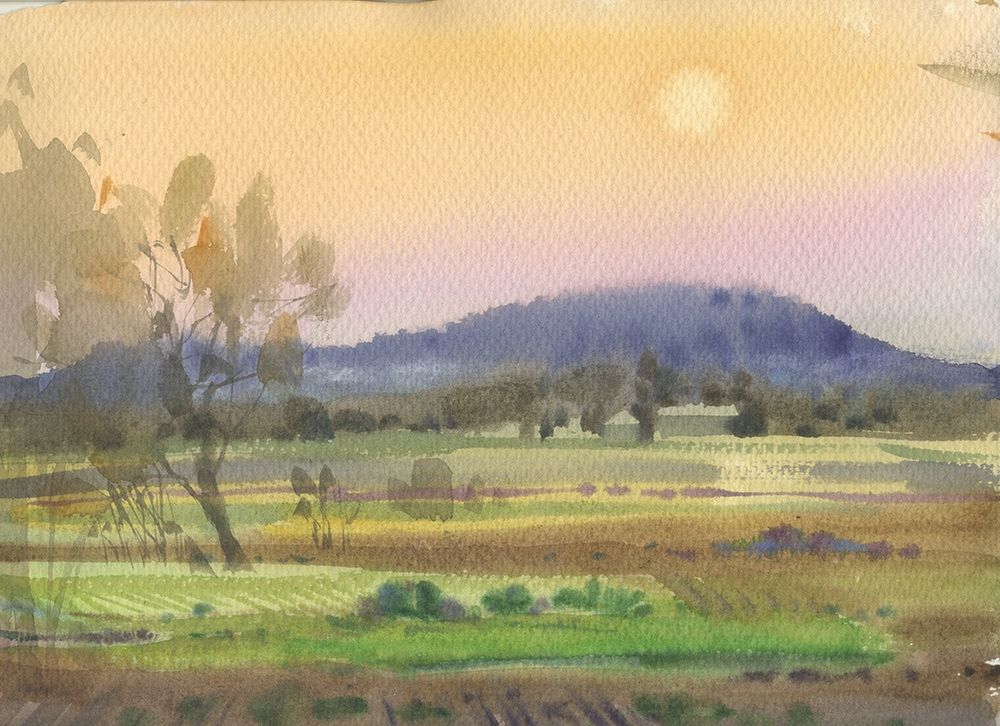 Watercolor landscape painting 5 art print by Samira Yanushkova for $57.95 CAD