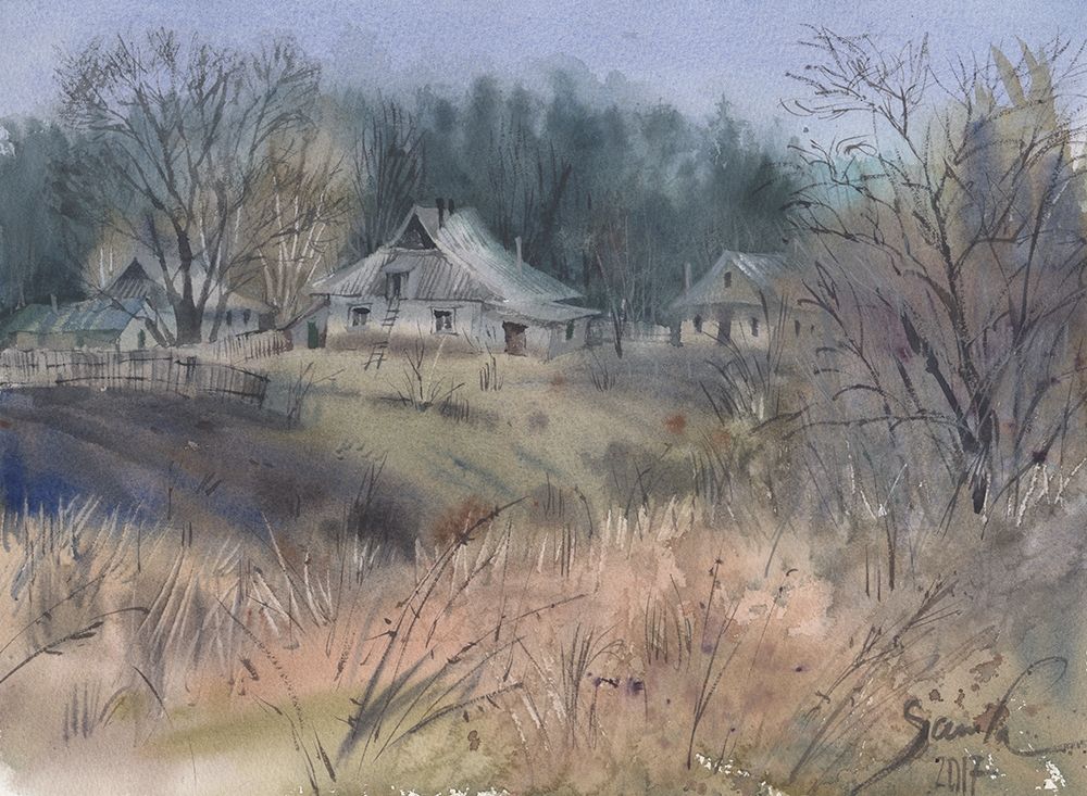 Watercolor landscape painting 10 art print by Samira Yanushkova for $57.95 CAD