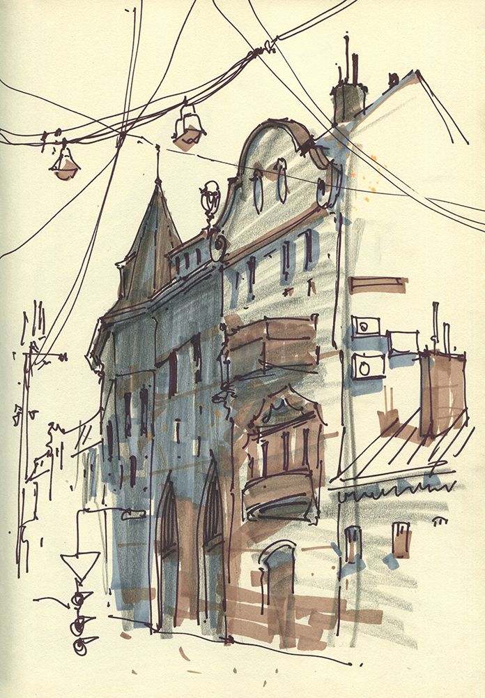 Cityscape art print by Samira Yanushkova for $57.95 CAD
