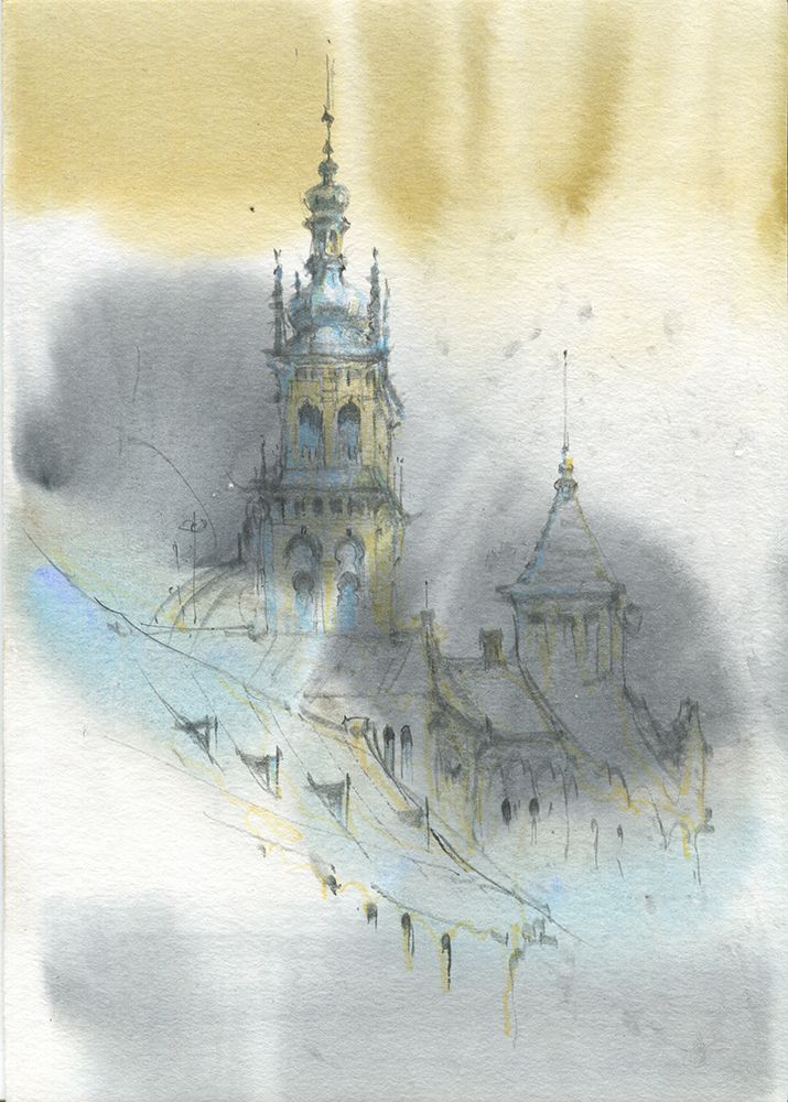 Cityscape art print by Samira Yanushkova for $57.95 CAD