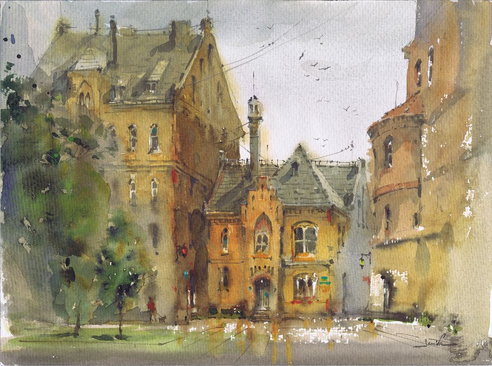 Ancient Cityscape art print by Samira Yanushkova for $57.95 CAD
