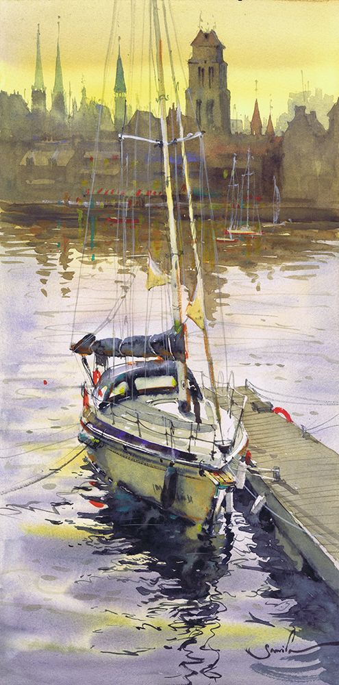 Yacht against the Past art print by Samira Yanushkova for $57.95 CAD