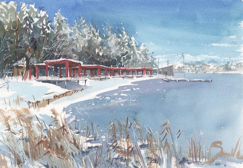 Watercolor landscape painting 18 art print by Samira Yanushkova for $57.95 CAD