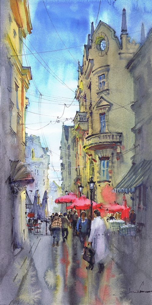 Cityscape with Terraces art print by Samira Yanushkova for $57.95 CAD