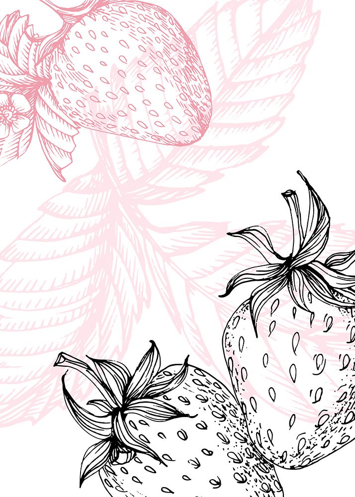 Abstract floral Strawberry art print by AcantStudio for $57.95 CAD