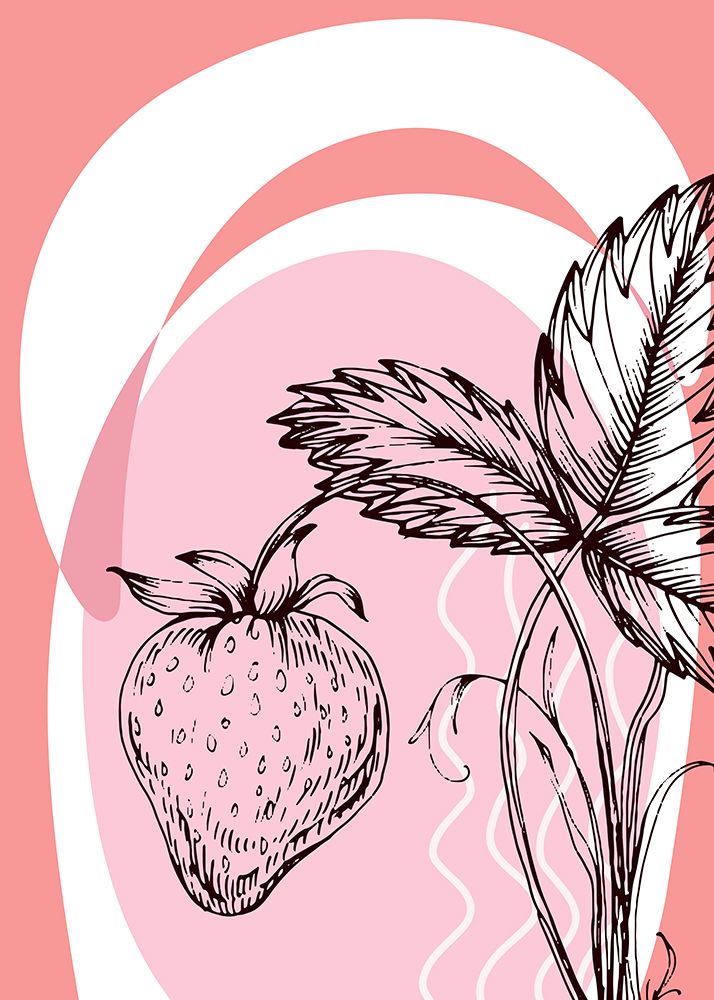 Lines and strawberry art print by AcantStudio for $57.95 CAD