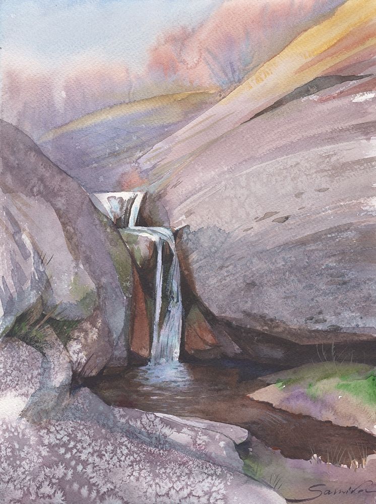 Watercolor landscape painting 22 art print by Samira Yanushkova for $57.95 CAD