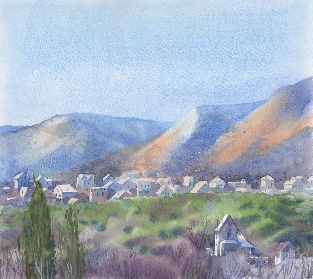 Watercolor landscape painting 24 art print by Samira Yanushkova for $57.95 CAD