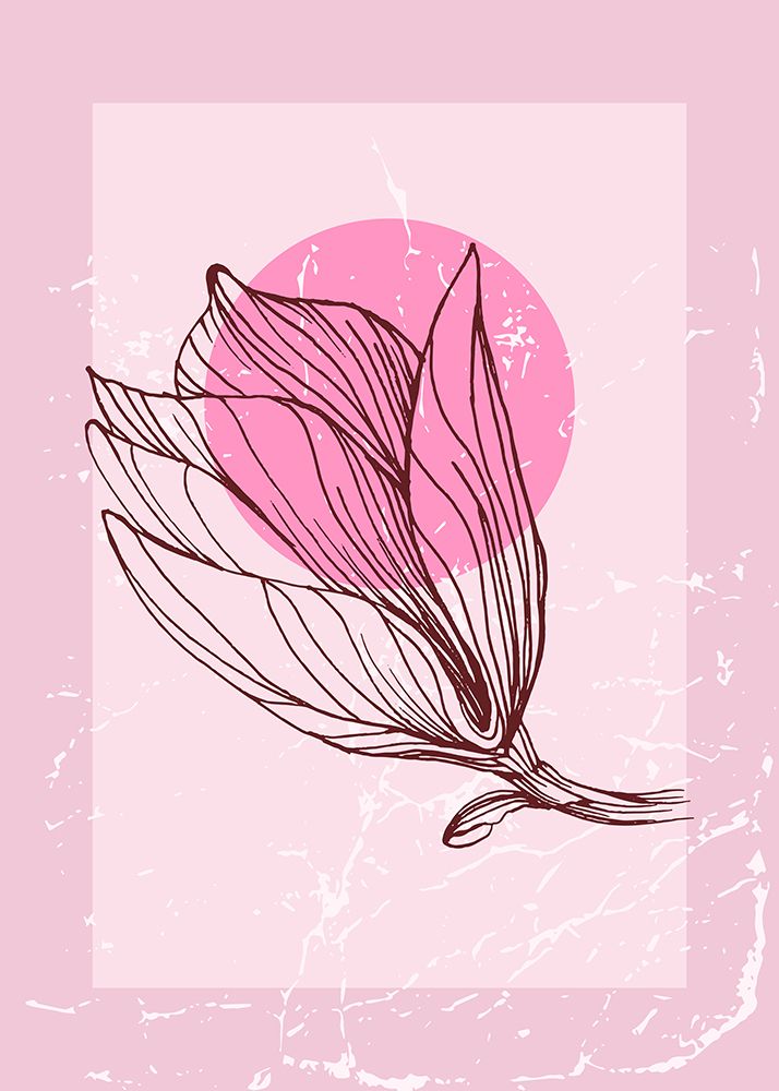 Magnolia flowers minimal art art print by AcantStudio for $57.95 CAD
