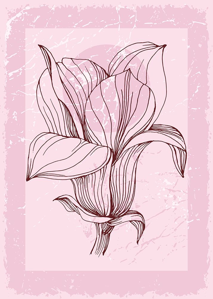 Magnolia flowers minimal art art print by AcantStudio for $57.95 CAD