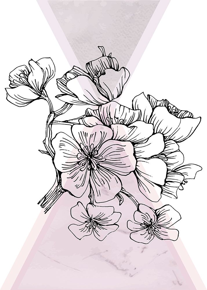 Minimalist sakura flowers design art print by AcantStudio for $57.95 CAD