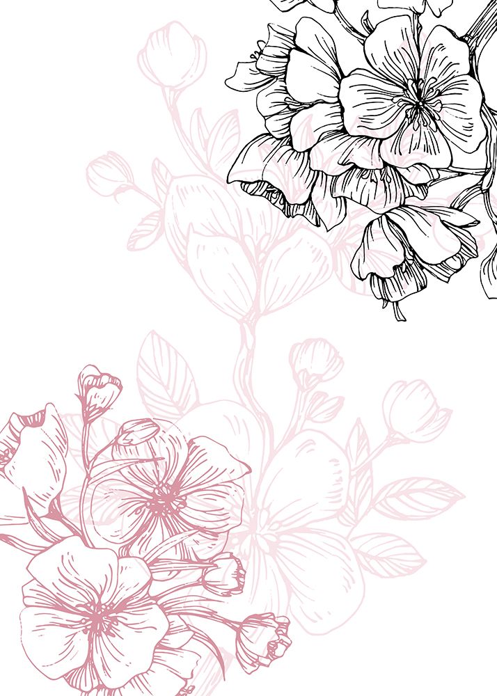 Sakura flowers minimal art art print by AcantStudio for $57.95 CAD