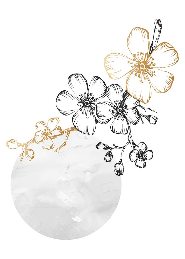 Sakura flowers minimal art art print by AcantStudio for $57.95 CAD