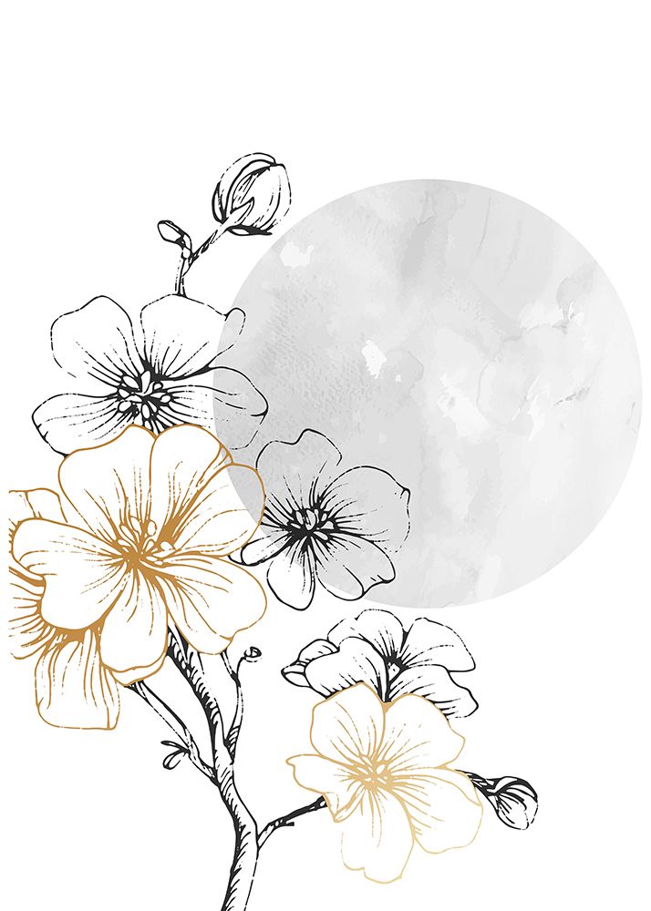 Sakura flowers minimal art art print by AcantStudio for $57.95 CAD