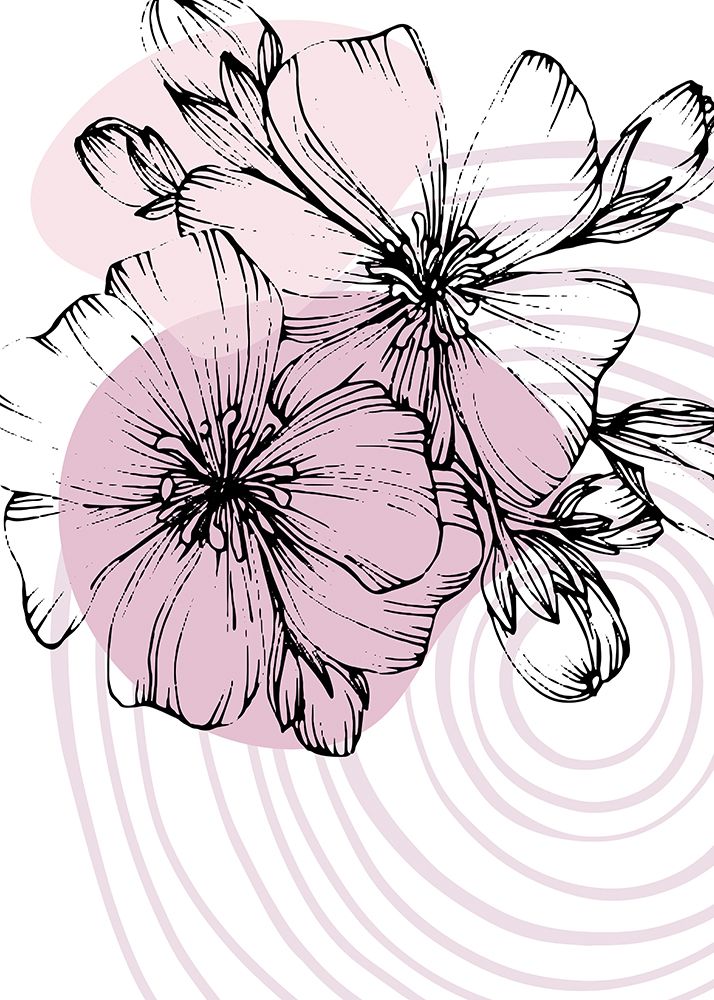 Sakura flowers minimal art art print by AcantStudio for $57.95 CAD
