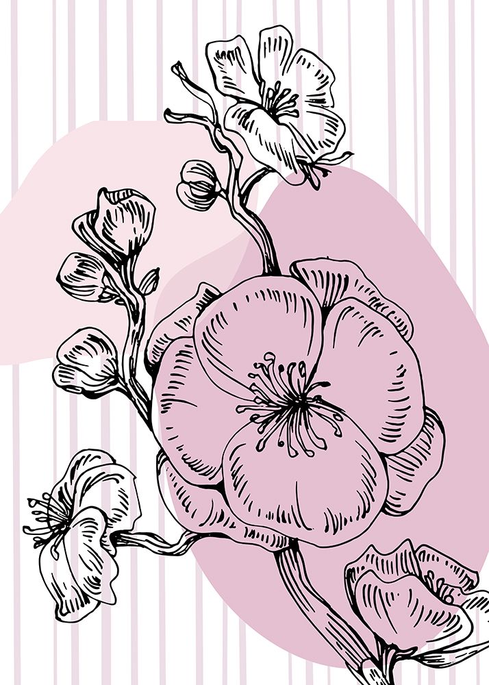 Sakura flowers minimal art art print by AcantStudio for $57.95 CAD