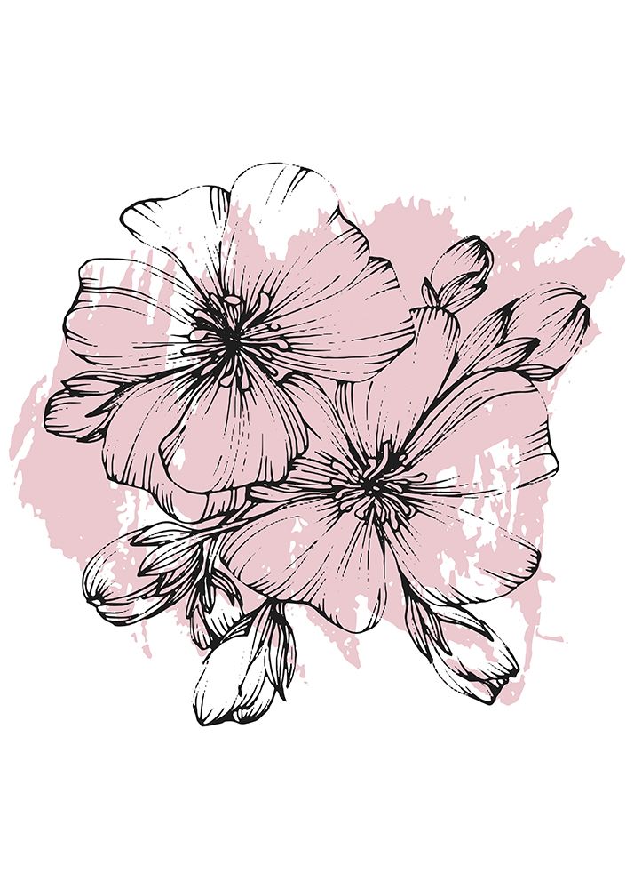 Sakura flowers minimal art art print by AcantStudio for $57.95 CAD