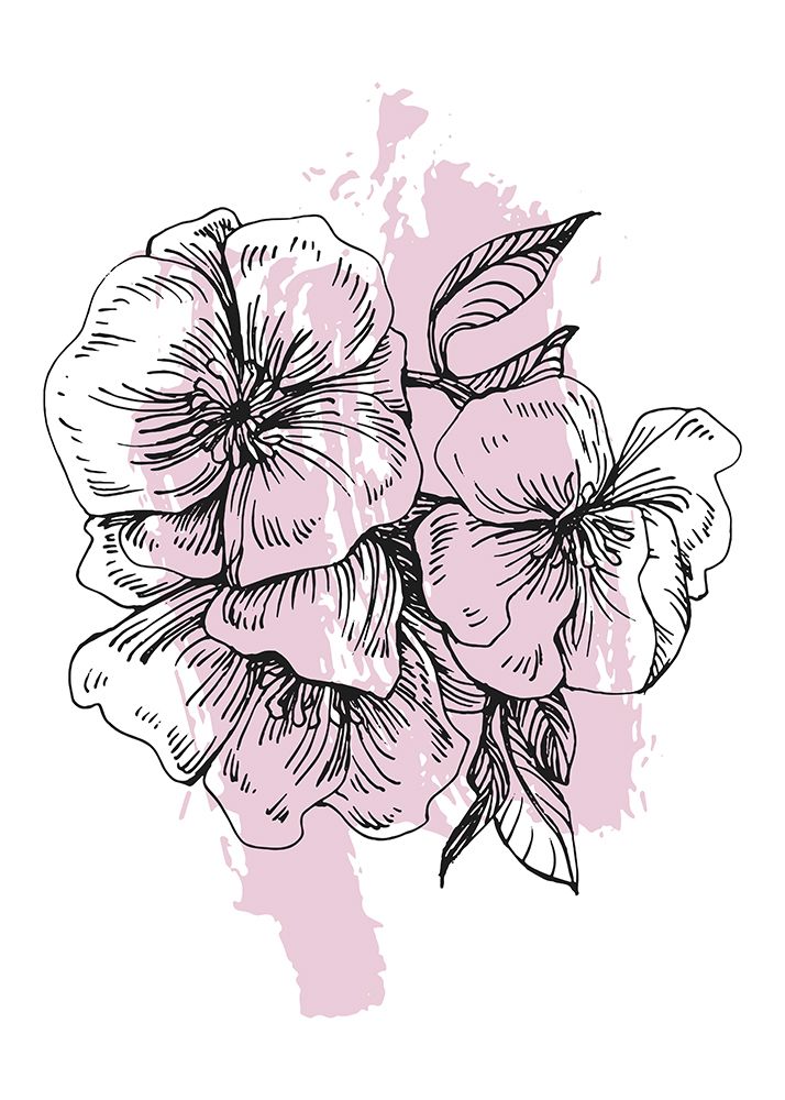 Sakura flowers minimal art art print by AcantStudio for $57.95 CAD