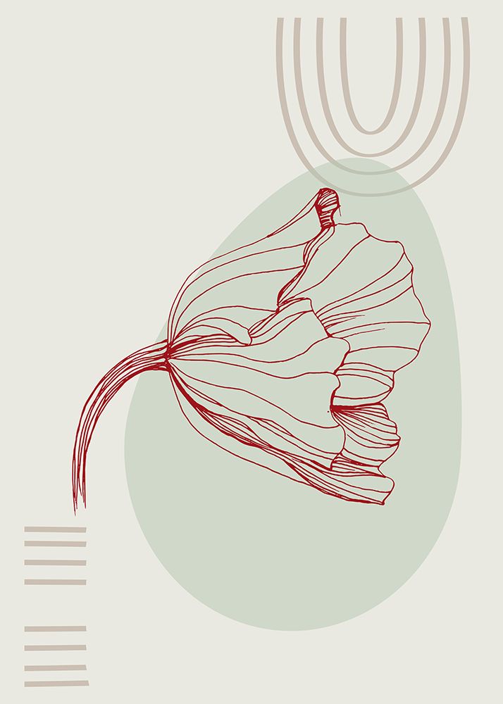 Poppies flowers minimal art art print by AcantStudio for $57.95 CAD