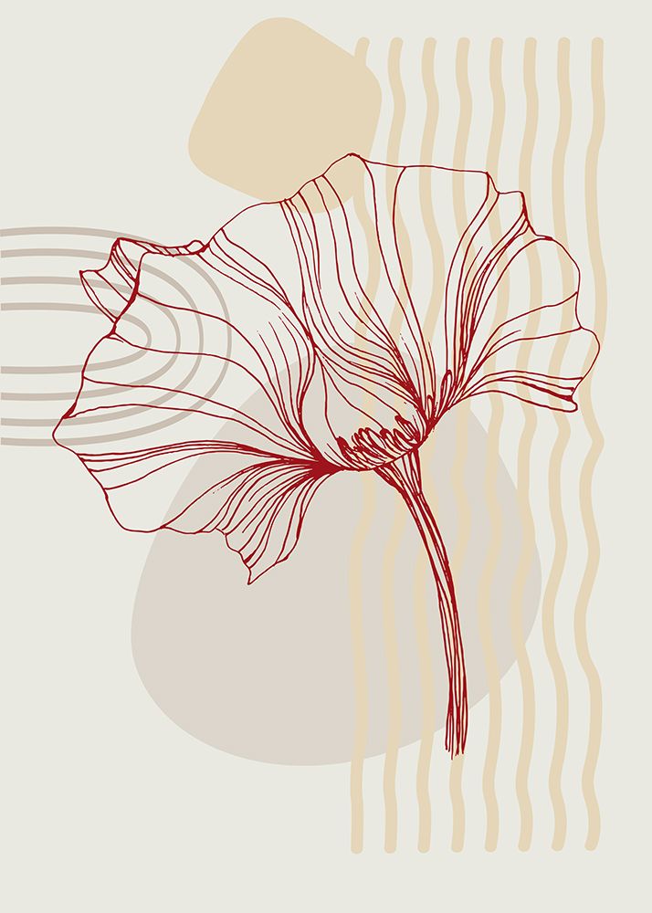 Poppies flowers minimal art art print by AcantStudio for $57.95 CAD